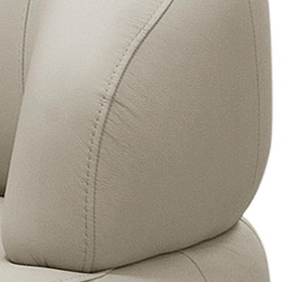 Poltrona Decorativa Giratória Orgânica Para Sala Living Zadok L06 Couro Cinza Claro - Lyam Decor