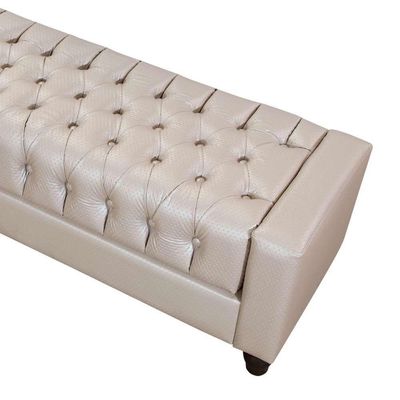Puff com Pés de Madeira Paris 1,40 Tcs-355 Branco Perfan