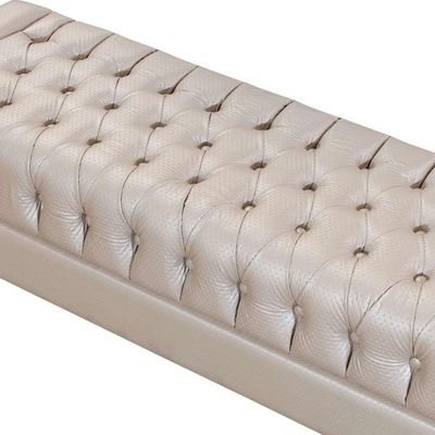 Puff com Pés de Madeira Paris 1,40 Tcs-355 Branco Perfan