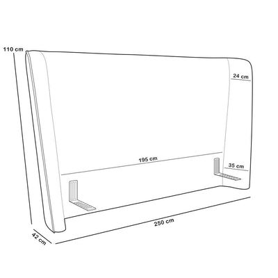 Cabeceira King Nilo 195cm Com Cama Pés Madeira Suném P05 Couríssimo Whisky - Lyam Decor