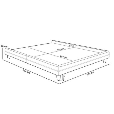 Cabeceira King Nilo 195cm Com Cama Pés Madeira Suném P05 Couríssimo Whisky - Lyam Decor