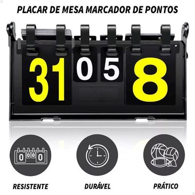 Placar De Mesa Dobrável Lorben Marcador Manual Contador De Pontos
