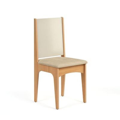 Conjunto Mesa De Jantar Moderno Sara Com 6 Cadeiras Estofadas Mel Off