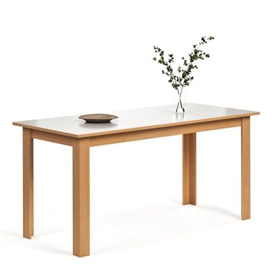 Conjunto Mesa De Jantar Moderno Sara Com 6 Cadeiras Estofadas Mel Off