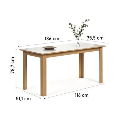 Conjunto Mesa De Jantar Moderno Sara Com 6 Cadeiras Estofadas Mel Off