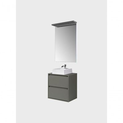 Gabinete Para Banheiro Com Cuba E Espelheira Com Led 60cm Mdf Verde Dubai - On Móveis