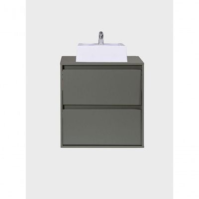 Gabinete Para Banheiro Com Cuba E Espelheira Com Led 60cm Mdf Verde Dubai - On Móveis