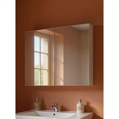 Armário Para Banheiro Com Espelho 80cm Mdf Branco - On Móveis