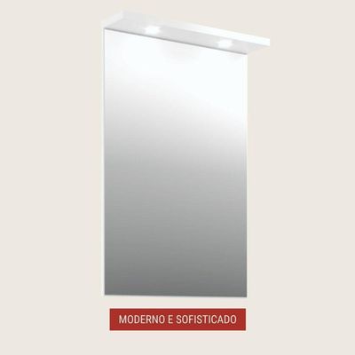 Espelho Para Banheiro Com Led 60cm Mdf Rosa - On Móveis