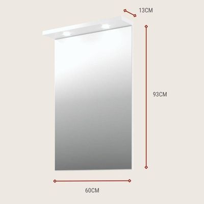 Espelho Para Banheiro Com Led 60cm Mdf Rosa - On Móveis