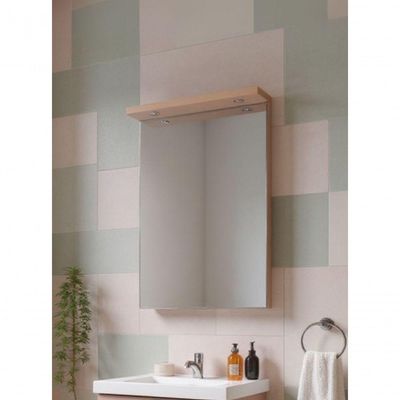 Espelho Para Banheiro Com Led 60cm Mdf Rosa - On Móveis