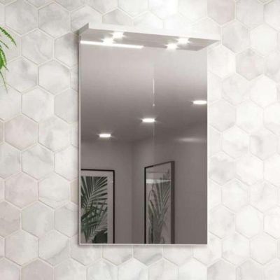 Espelho Para Banheiro Com Led 60cm Mdf Rosa - On Móveis