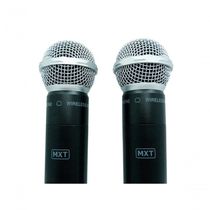 Microfone Mxt Sem Fio Duplo Uhf302 Maleta Freq...