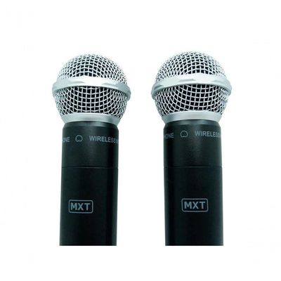 Microfone Mxt Sem Fio Duplo Uhf302 Maleta Freq...