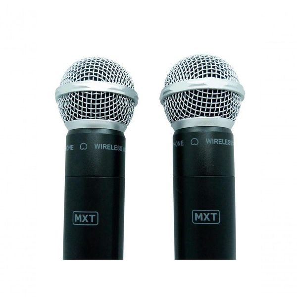 Microfone Mxt Sem Fio Duplo Uhf302 Maleta Freq...