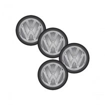 Jogo Bottom- Emblema Para Calota Vw 48mm Degrade 4 Pecas...
