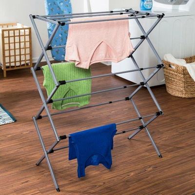 Varal Chao Roupas Dobravel Secador Telescopico Vertical Extensivel 11 Grades Portatil