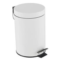 Lixeira Inox 5 Litros Branca Pedal Cesto Lixo Vintage Quarto Banheito Cozinha Coleta Seletiva