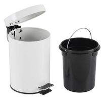 Lixeira Inox 5 Litros Branca Pedal Cesto Lixo Vintage Quarto Banheito Cozinha Coleta Seletiva