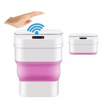 Lixeira Automatica Sensor Smart Inteligente Cesto Retratil Prova D Agua Viagem Camping Rosa