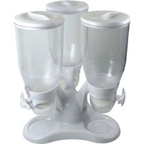 Dispenser Cereais Giratorio Porta Triplo Mantimentos E Alimentos Graos 3 Potes Mesa E Bancada Kangur