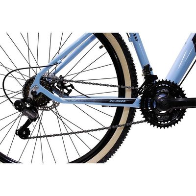 Bicicleta Aro 29 Ksw 21 Marchas Alumínio Cambio Shimano Freio A Disco Azul Claro -ad Pto 17
