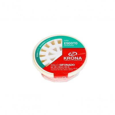 Ralo Sifonado Redondo Branco 100 Mm X 40 Mm- Krona