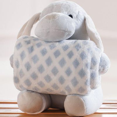 Bichinho De Pelúcia Fazenda New Com Manta Bebê 100x75cm Cachorrinho