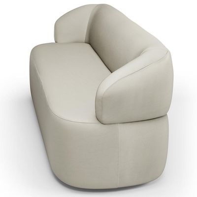 Sofá 3 Lugares Orgânico Sala De Estar Living 170cm Carmen F04 Couríssimo Off White - Lyam Decor