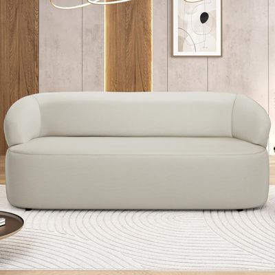 Sofá 3 Lugares Orgânico Sala De Estar Living 170cm Carmen F04 Couríssimo Off White - Lyam Decor