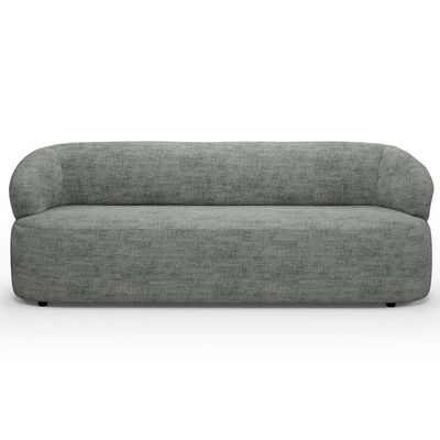 Sofá 3 Lugares Orgânico Sala De Estar Living 205cm Carmen F04 Linho Cinza - Lyam Decor