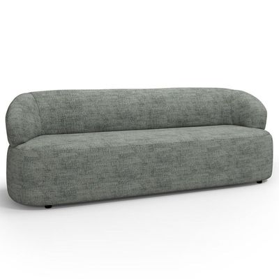 Sofá 3 Lugares Orgânico Sala De Estar Living 205cm Carmen F04 Linho Cinza - Lyam Decor