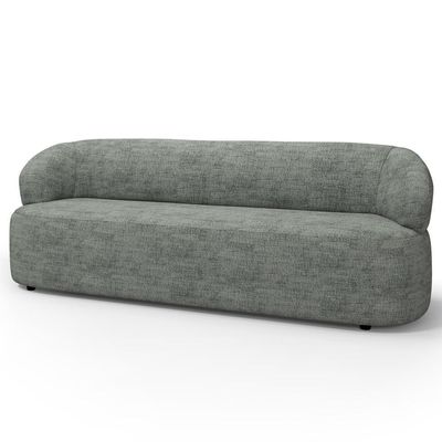 Sofá 3 Lugares Orgânico Sala De Estar Living 205cm Carmen F04 Linho Cinza - Lyam Decor