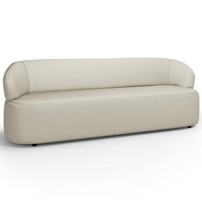 Sofá 3 Lugares Orgânico Sala De Estar Living 205cm Carmen F04 Couríssimo Off White - Lyam Decor