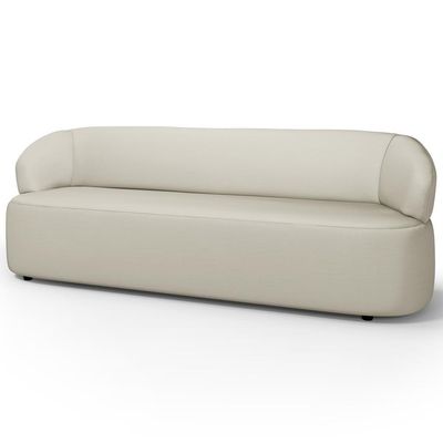 Sofá 3 Lugares Orgânico Sala De Estar Living 205cm Carmen F04 Couríssimo Off White - Lyam Decor