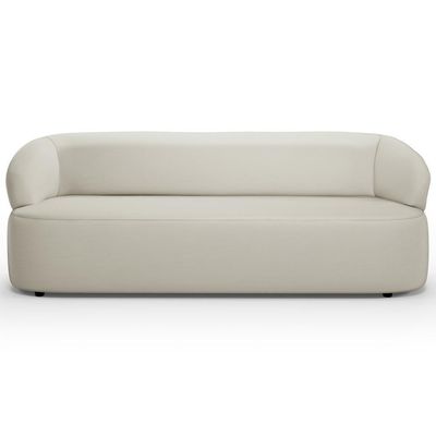 Sofá 3 Lugares Orgânico Sala De Estar Living 205cm Carmen F04 Couríssimo Off White - Lyam Decor