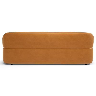 Sofá 3 Lugares Orgânico Sala De Estar Living 205cm Carmen F04 Couríssimo Whisky - Lyam Decor