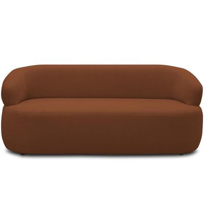 Sofá 3 Lugares Orgânico Sala De Estar Living 170cm Carmen F04 Veludo Telha - Lyam Decor