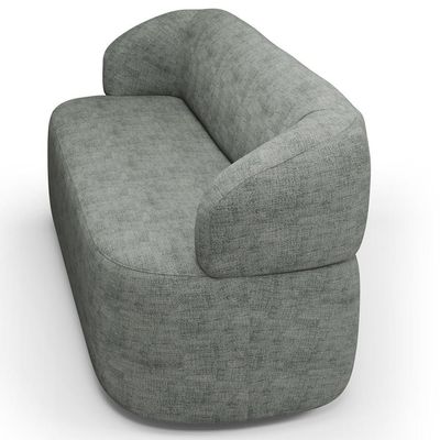 Sofá 3 Lugares Orgânico Sala De Estar Living 170cm Carmen F04 Linho Cinza - Lyam Decor