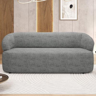 Sofá 3 Lugares Orgânico Sala De Estar Living 170cm Carmen F04 Linho Cinza - Lyam Decor