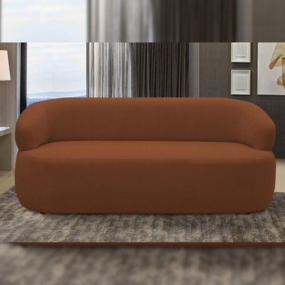 Sofá 3 Lugares Orgânico Sala De Estar Living 170cm Carmen F04 Veludo Telha - Lyam Decor
