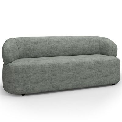 Sofá 3 Lugares Orgânico Sala De Estar Living 170cm Carmen F04 Linho Cinza - Lyam Decor