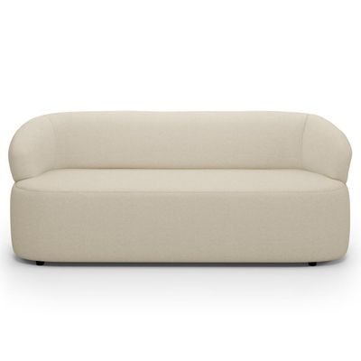 Sofá 3 Lugares Orgânico Sala De Estar Living 170cm Carmen F04 Linho Creme - Lyam Decor