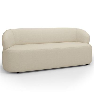 Sofá 3 Lugares Orgânico Sala De Estar Living 170cm Carmen F04 Linho Creme - Lyam Decor