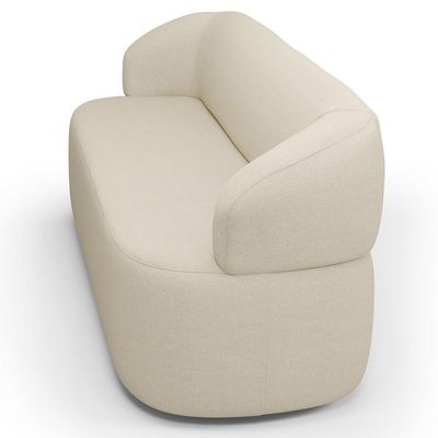 Sofá 3 Lugares Orgânico Sala De Estar Living 170cm Carmen F04 Linho Creme - Lyam Decor
