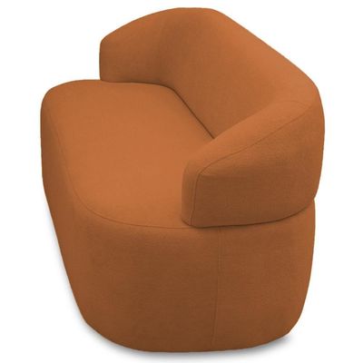 Sofá 3 Lugares Orgânico Sala De Estar Living 170cm Carmen F04 Bouclê Terracota - Lyam Decor