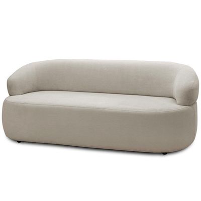 Sofá 2 Lugares Orgânico Sala De Estar Living 140cm Carmen F04 Veludo Bege - Lyam Decor