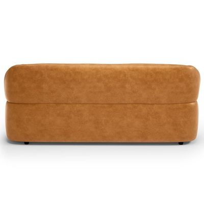 Sofá 3 Lugares Orgânico Sala De Estar Living 170cm Carmen F04 Couríssimo Whisky - Lyam Decor