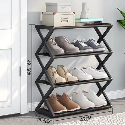 Sapateira Vintage 4 Prateleiras Portátil – Para Até 8 Pares De Sapatos - Preta
