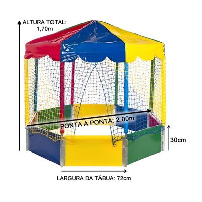 Piscina de Bolinhas Oitavada 2,00m Octogonal Infantil Nacional Colorida